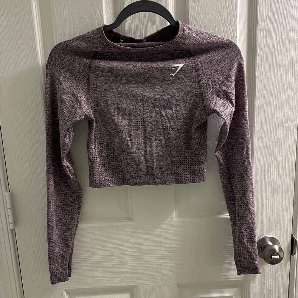 Gymshark Heathered Purple Long Sleeve Crop Top